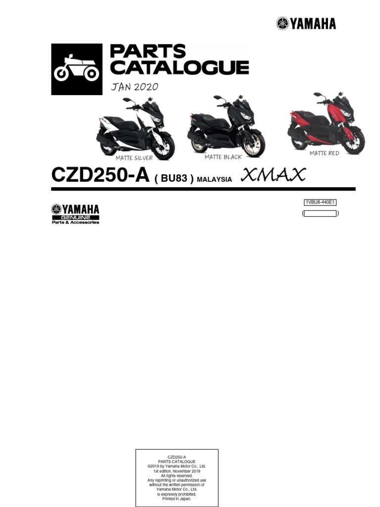 Yamaha XMAX 250 Parts Catalogue | PDF | Screw | Axle