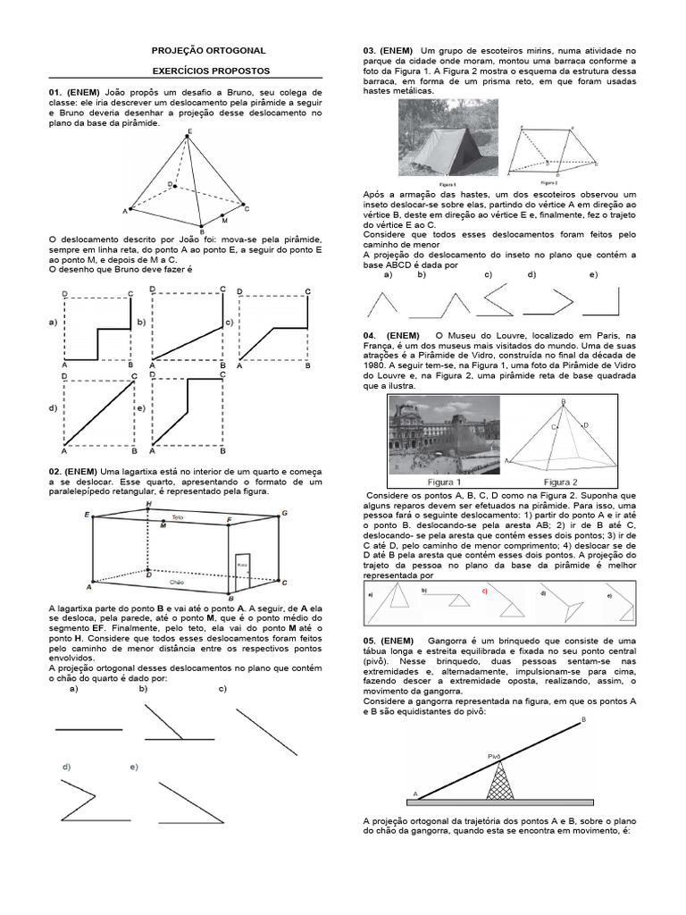 Projeção Ortogonal | PDF | Geometria Euclidiana | Formas geométricas