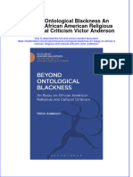 [Download pdf] Beyond Ontological Blackness An Essay On African American Religious And Cultural Criticism Victor Anderson online ebook all chapter pdf 