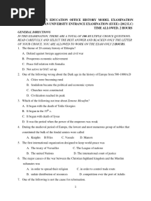 History Model Exam Grade 12 PDF