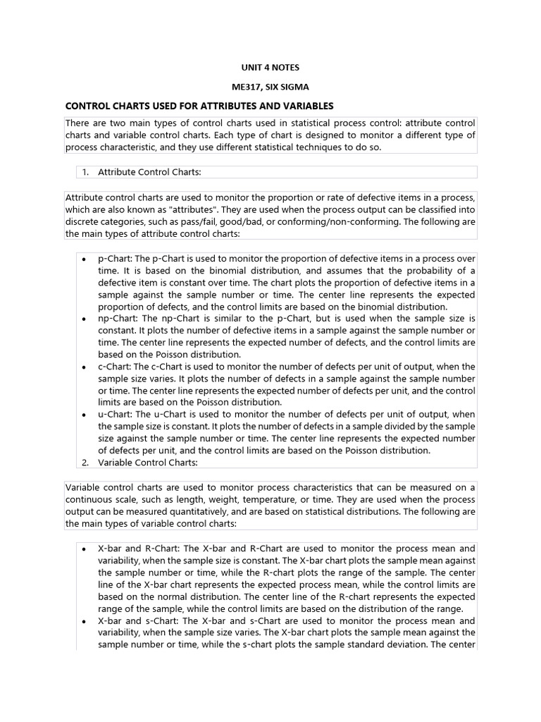 Six Sigma Unit 4 Notes Pdf Confidence Interval Outlier