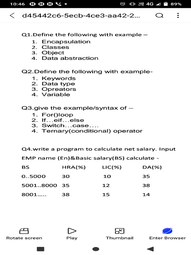 Programming Concepts and Salary Calculation | PDF | Teaching Methods ...