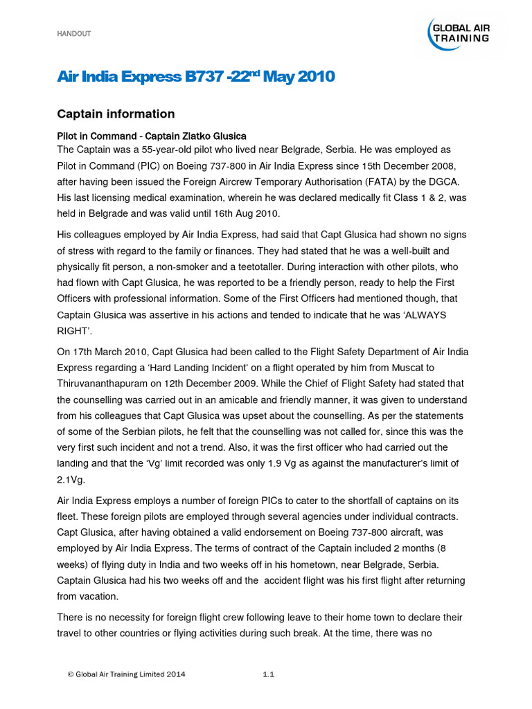 Air India Express Flight Crew Analysis | PDF | Civil Aircraft | Aviation