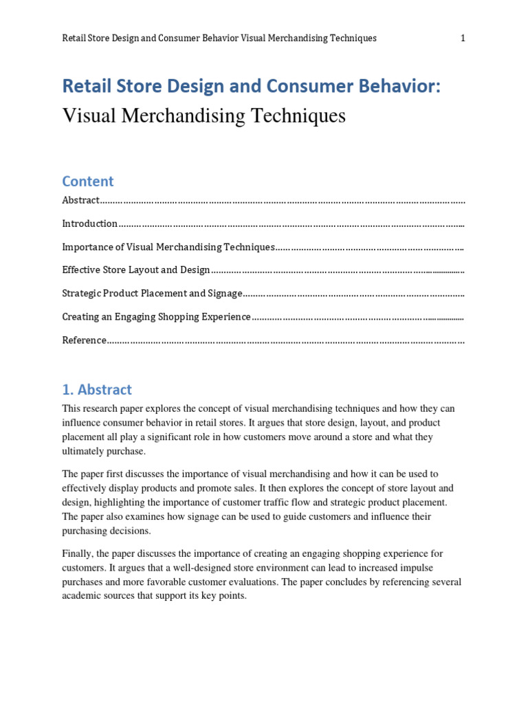 Visual Merchandising in Retail Stores | PDF | Retail | Consumer Behaviour