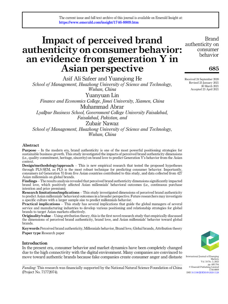 Brand Authenticity's Impact on Millennials | PDF | Brand | Behavior