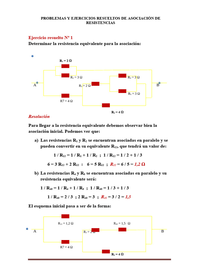 Ejercicios Resueltos de Resistencias | PDF | Resistencia Eléctrica y ...