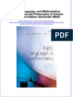(Download PDF) Logic Language and Mathematics Themes From The Philosophy of Crispin Wright 1St Edition Alexander Miller Online Ebook All Chapter PDF