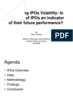 Measuring Ipos Volatility: Is Volatility of Ipos An Indicator of Their Future Performance?