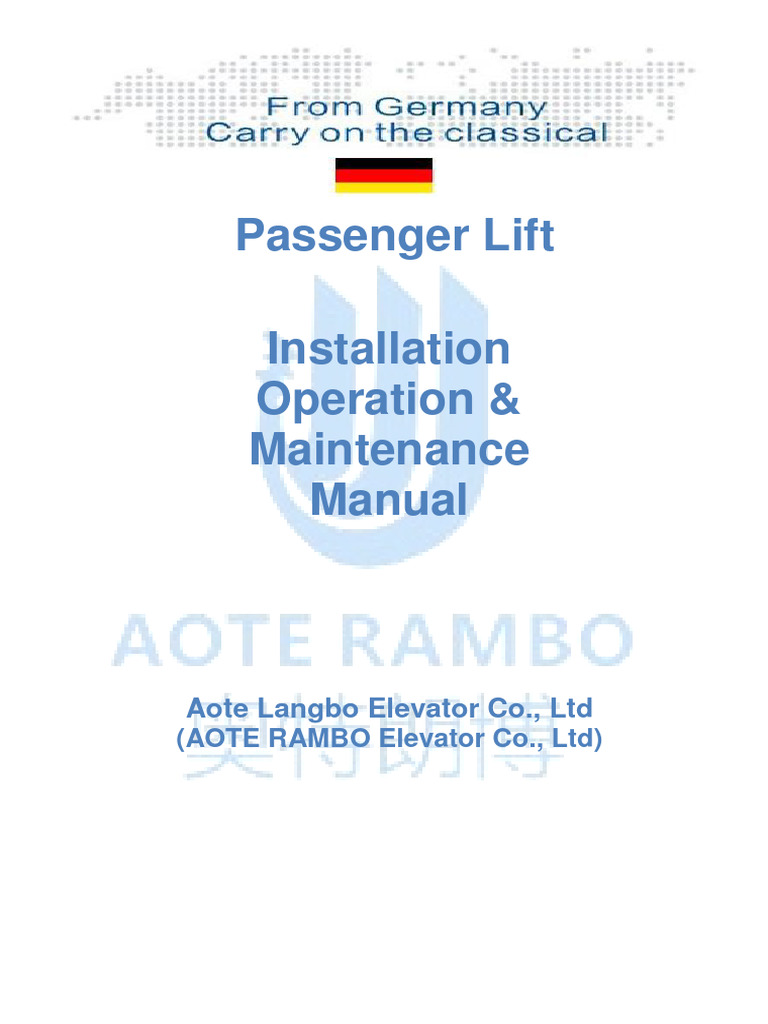 Installation Manual - Lift | PDF | Elevator | Scaffolding