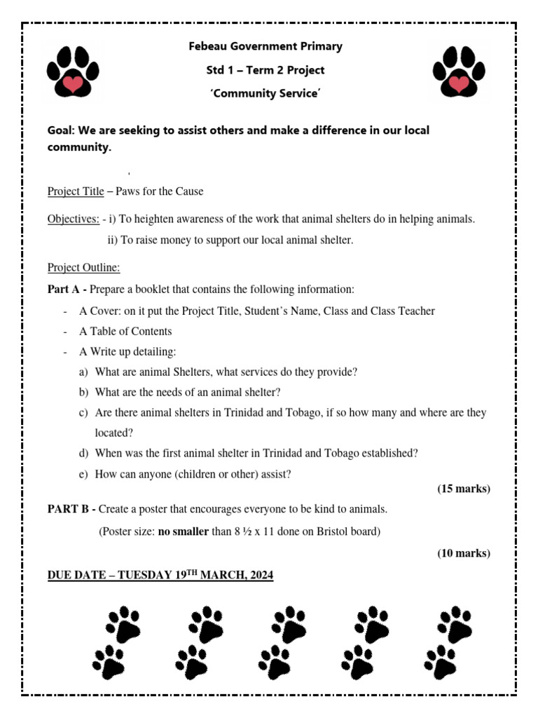Community Service Project: Paws for the Cause | PDF