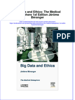 (Download PDF) Big Data and Ethics The Medical Datasphere 1St Edition Jerome Beranger Online Ebook All Chapter PDF