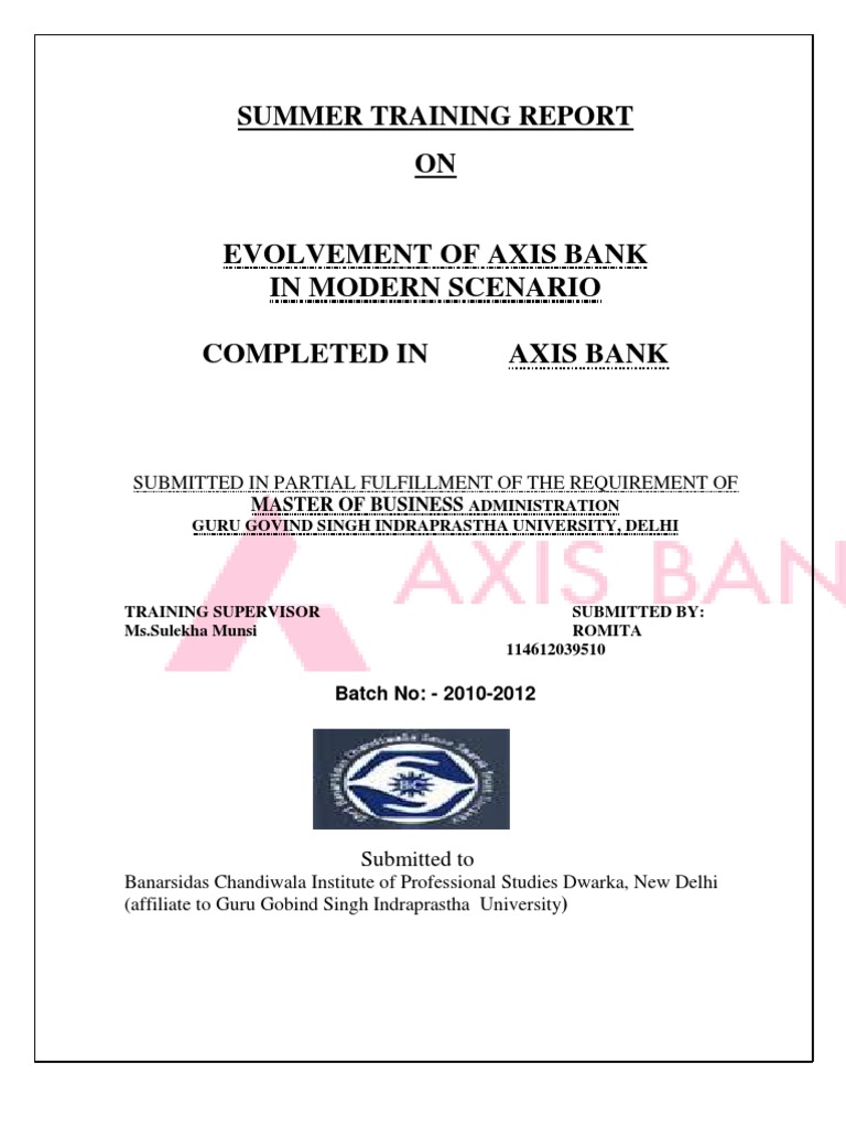 Axis Bank's Evolution in Modern Banking | PDF | Banks | Reserve Bank Of ...