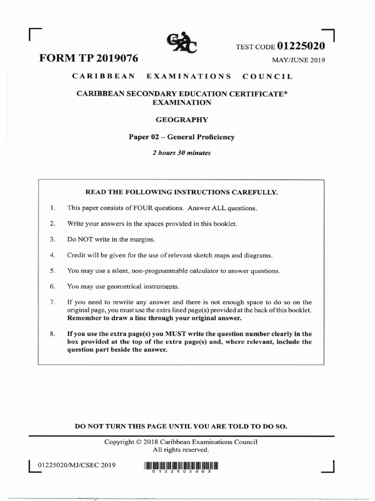 Csec geography p2 2019 pdf