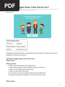 Soal Bahasa Inggris Kelas 5 How Tall Are You