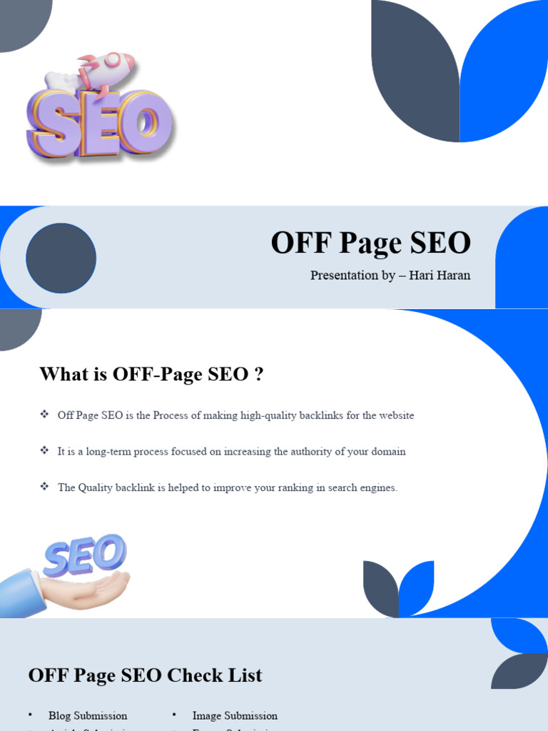 Off-Page SEO Techniques Explained | PDF | Search Engine Optimization |  Websites