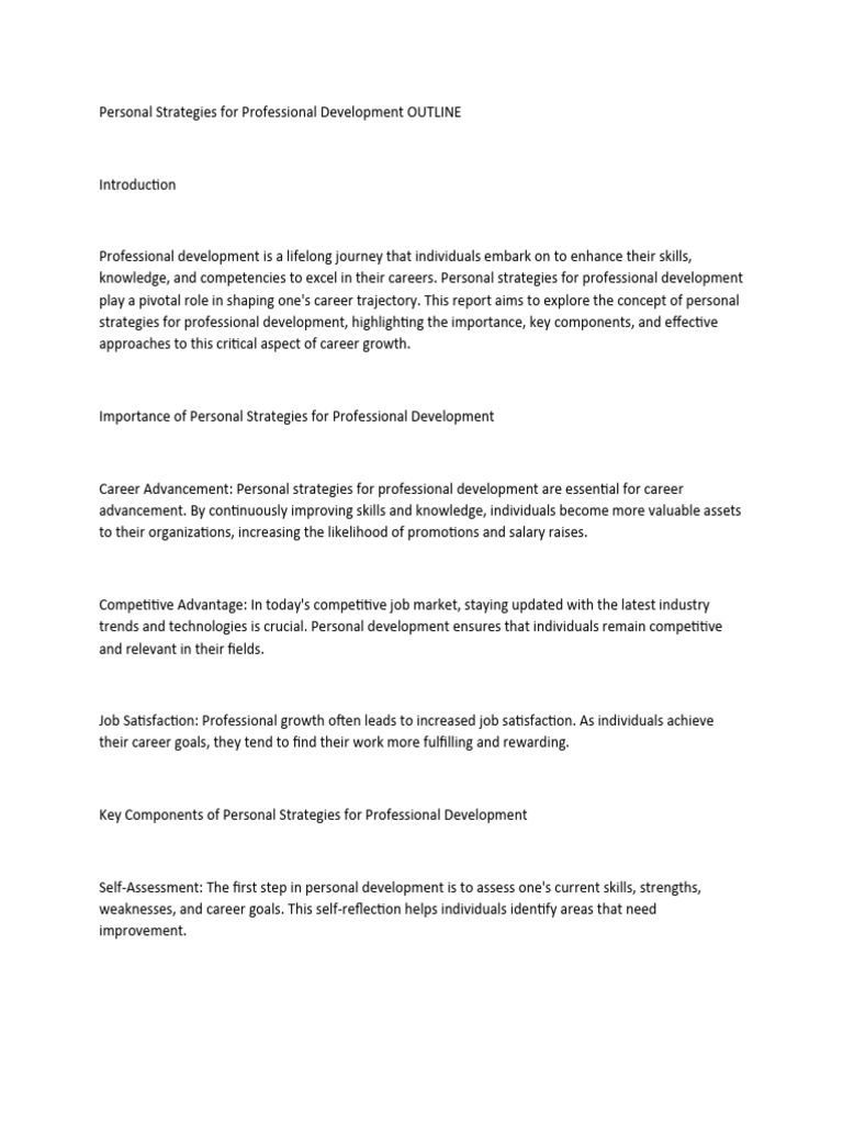 Personal Strategies for Career Growth | PDF | Mentorship | Goal