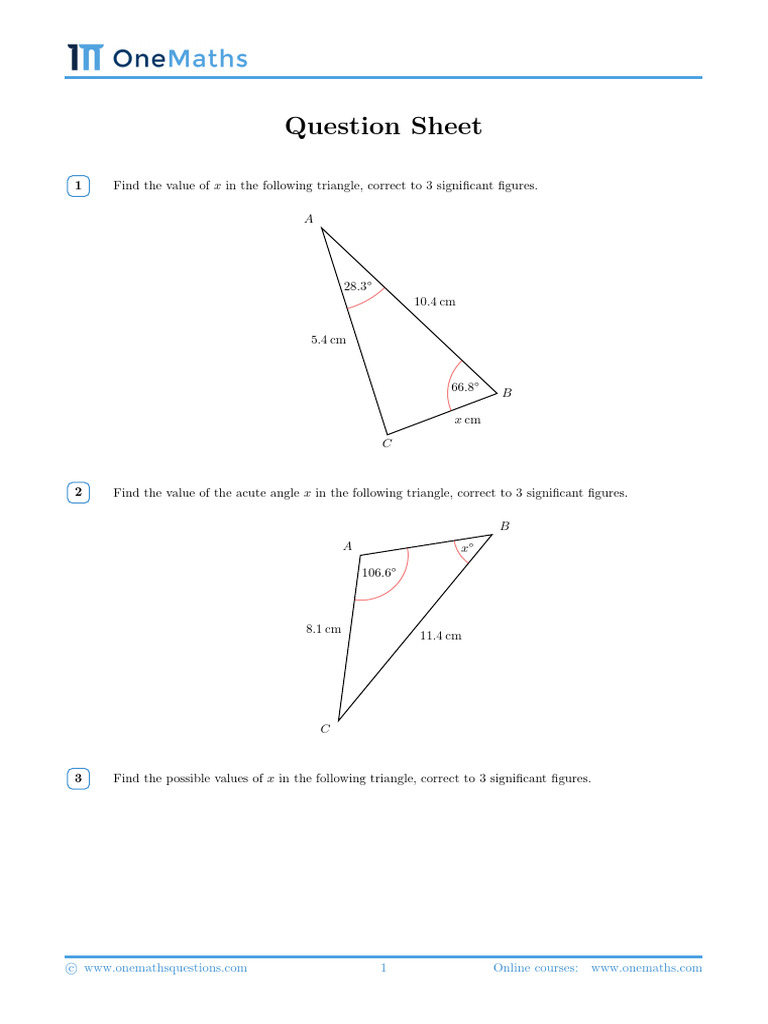Triangle Problems & Solutions Guide | PDF | Triangle Geometry ...