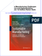 [Download pdf] Sustainable Manufacturing Challenges Solutions And Implementation Perspectives 1St Edition Rainer Stark online ebook all chapter pdf 