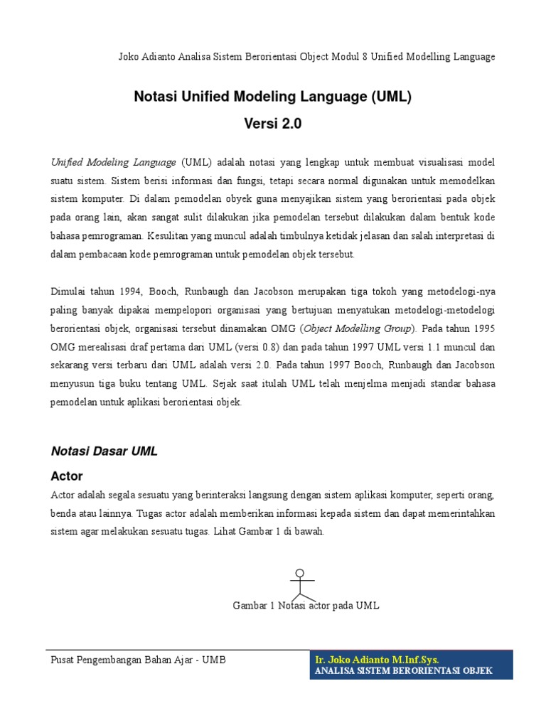 Modul UML: Analisis dan Notasi Dasar | PDF | Teknologi & Rekayasa