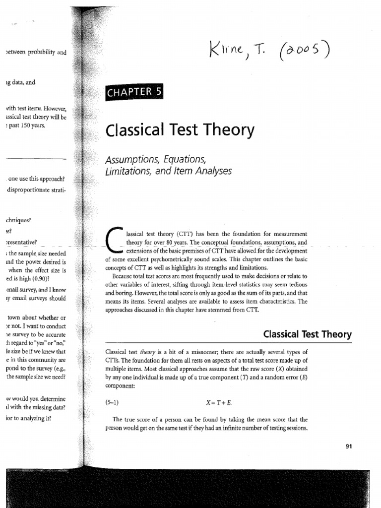 Classical Test Theory Example