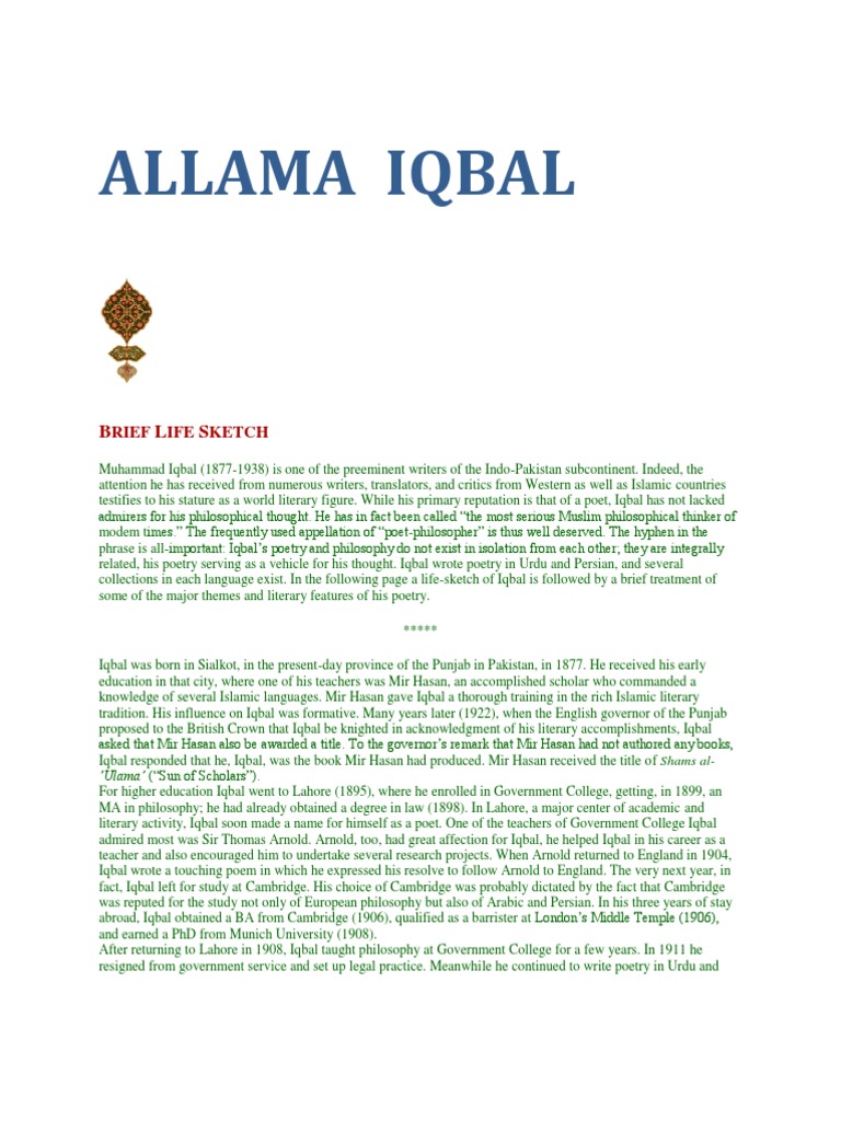 ALLAMA IQBAL BIOGRAPHY IN ENGLISH PDF visual data 6