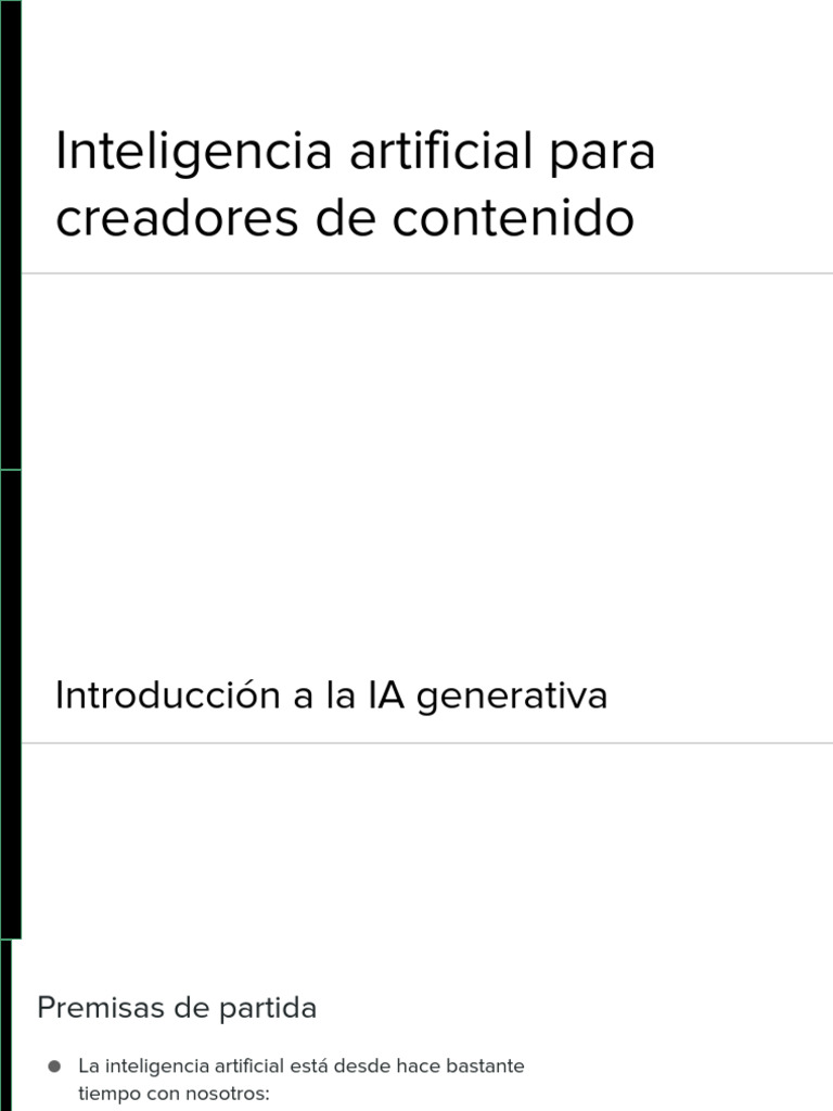 Inteligencia Artificial Generativa para Creadores de Contenido | PDF ...