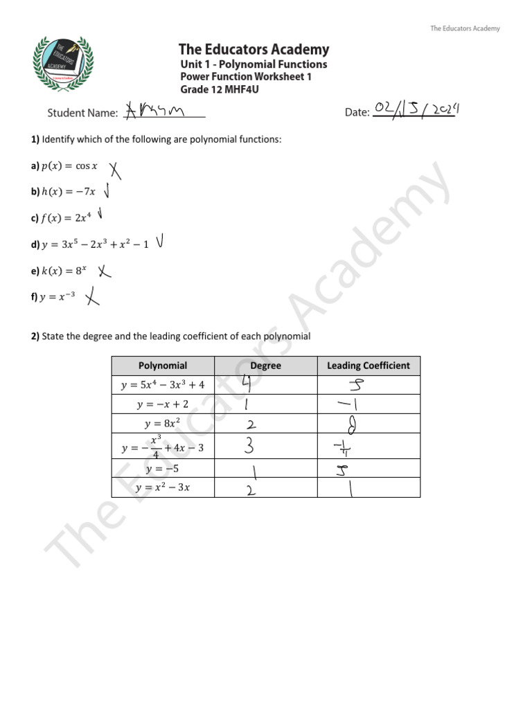 Units 1-2 Advanced Function | PDF