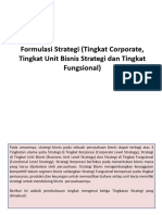 Formulasi Strategi (Tingkat Corporate, Tingkat Unit