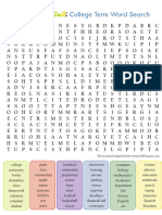 College Word Terms Wordsearch