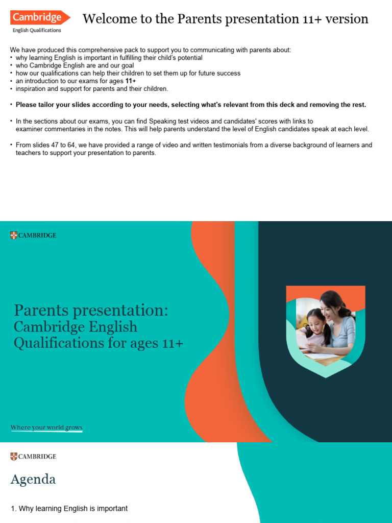 Cambridge English 11+ Parent Guide | PDF | Qualifications ...