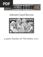 Advent Carol Service: 4.30pm, Sunday 27 November, 2011