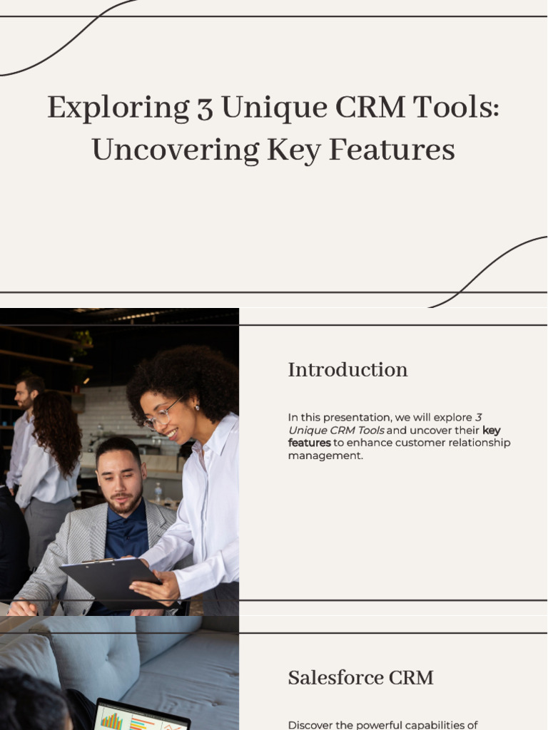 Key Features of 3 Unique CRM Tools | PDF