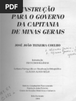 Instrução Para o Governo Da Capitania de Minas Gerais (1780; Pp
