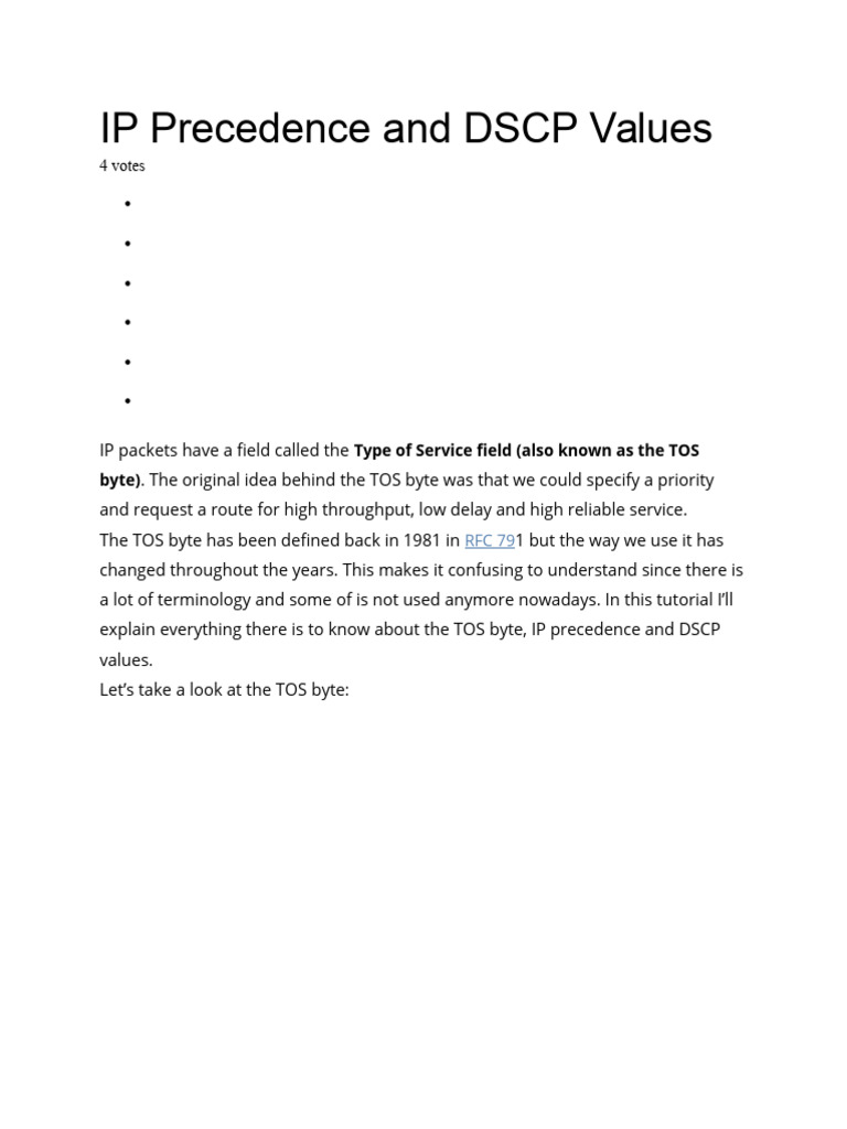 Quality of Service | PDF | Internet | Network Protocols