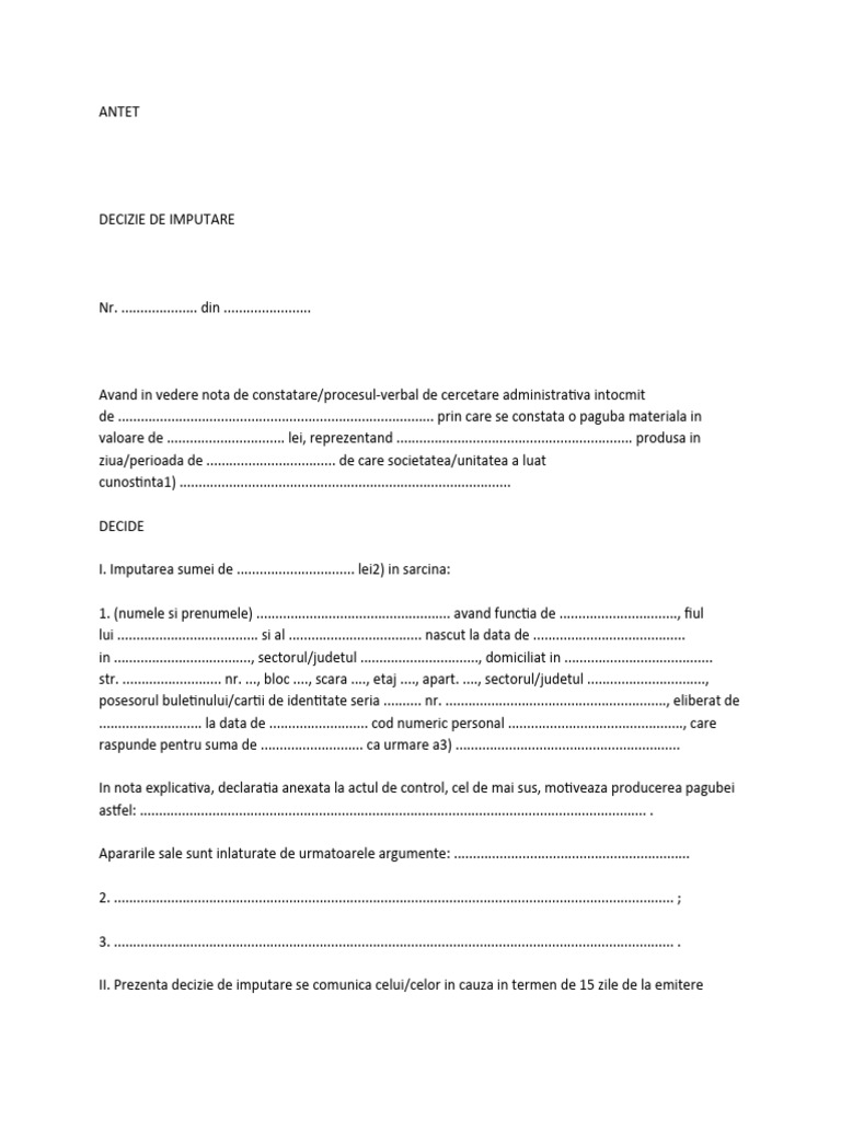 Decizie Lipsa Inventar | PDF