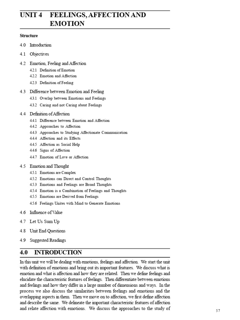 Unit 4 Pdf Feeling Emotions