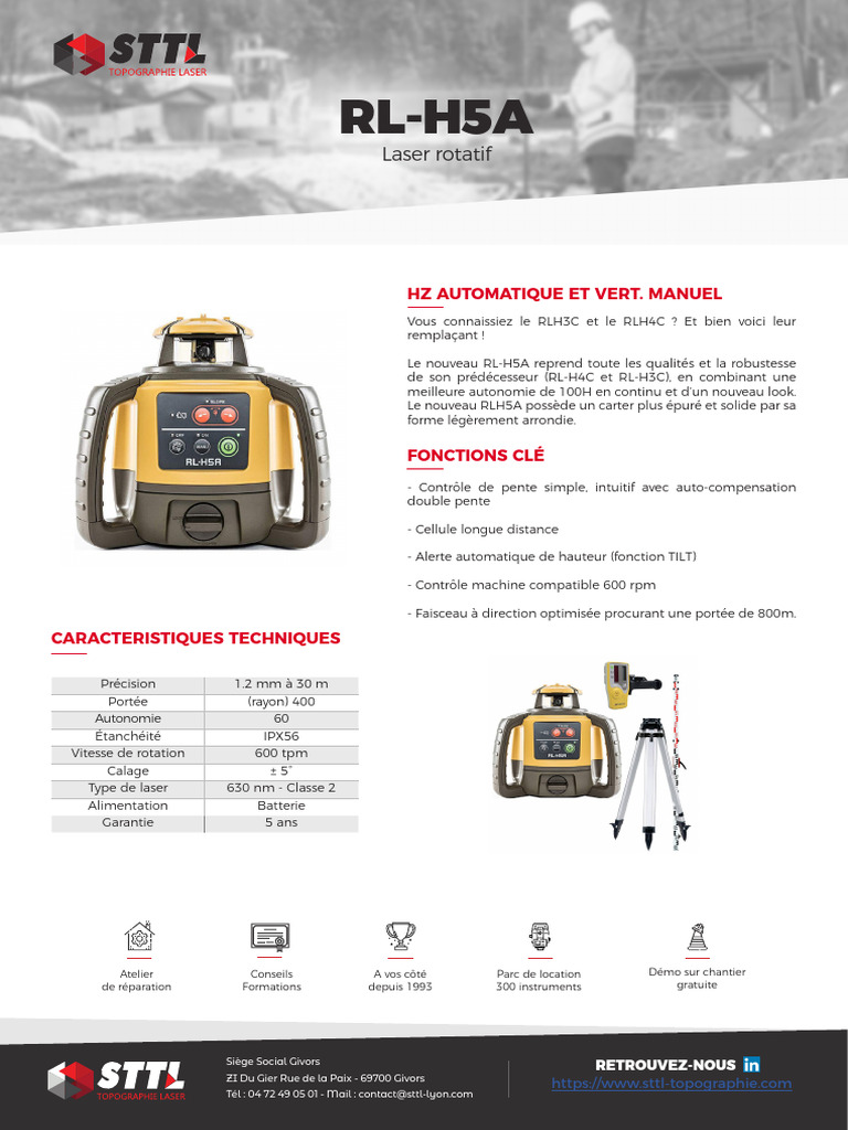 Laser Rotatif Topcon RL-H5A: Manuel | PDF