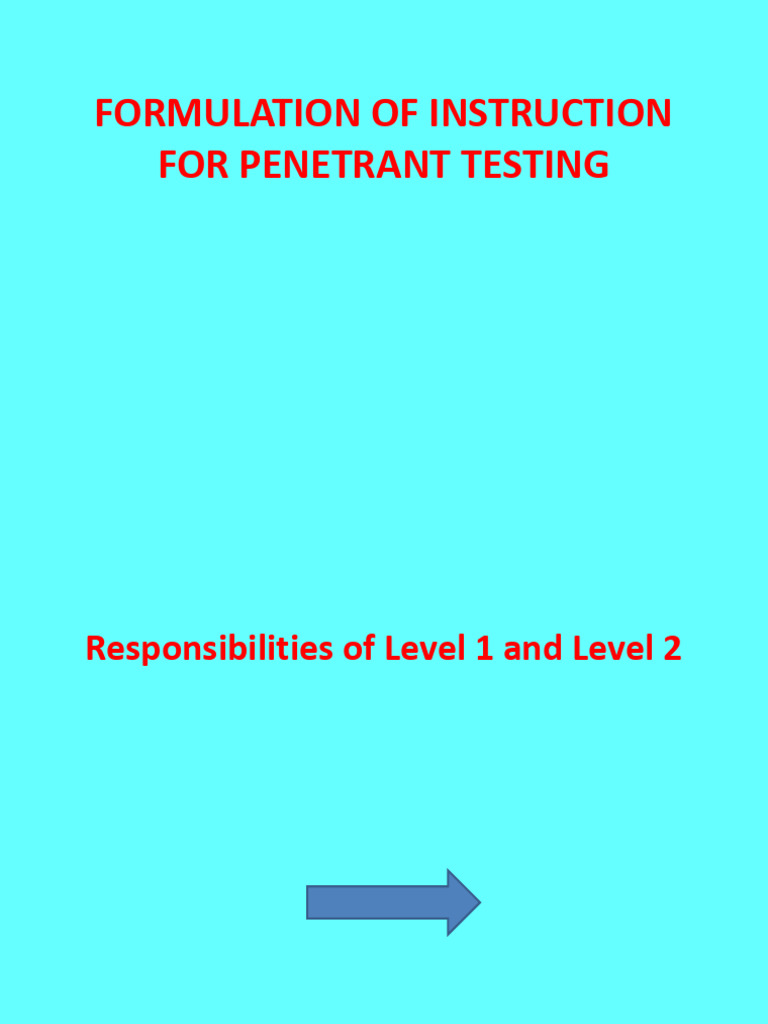 Formulation of instruction for penetrant testing pdf nondestructive