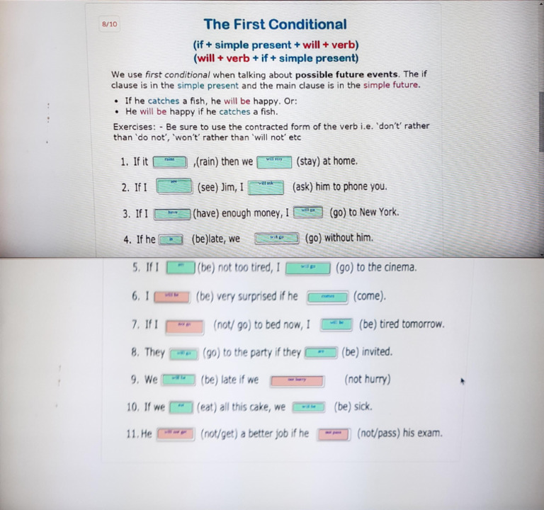 HW First Conditional | PDF