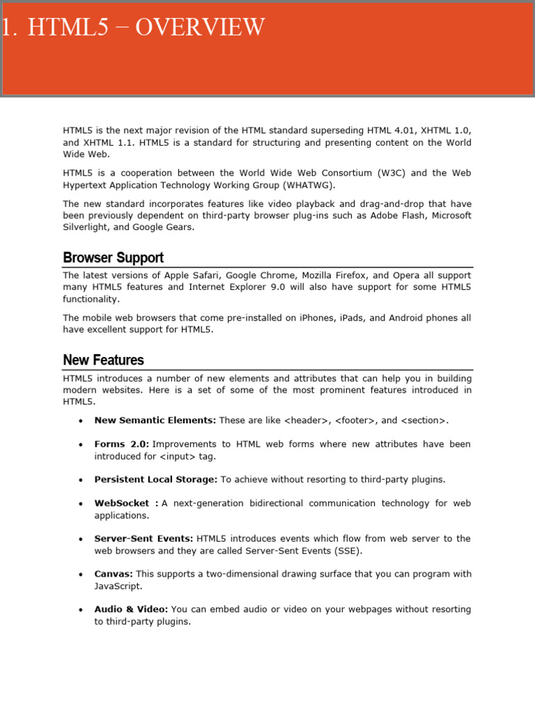 HTML 5 | Download Free PDF | Html | Html Element