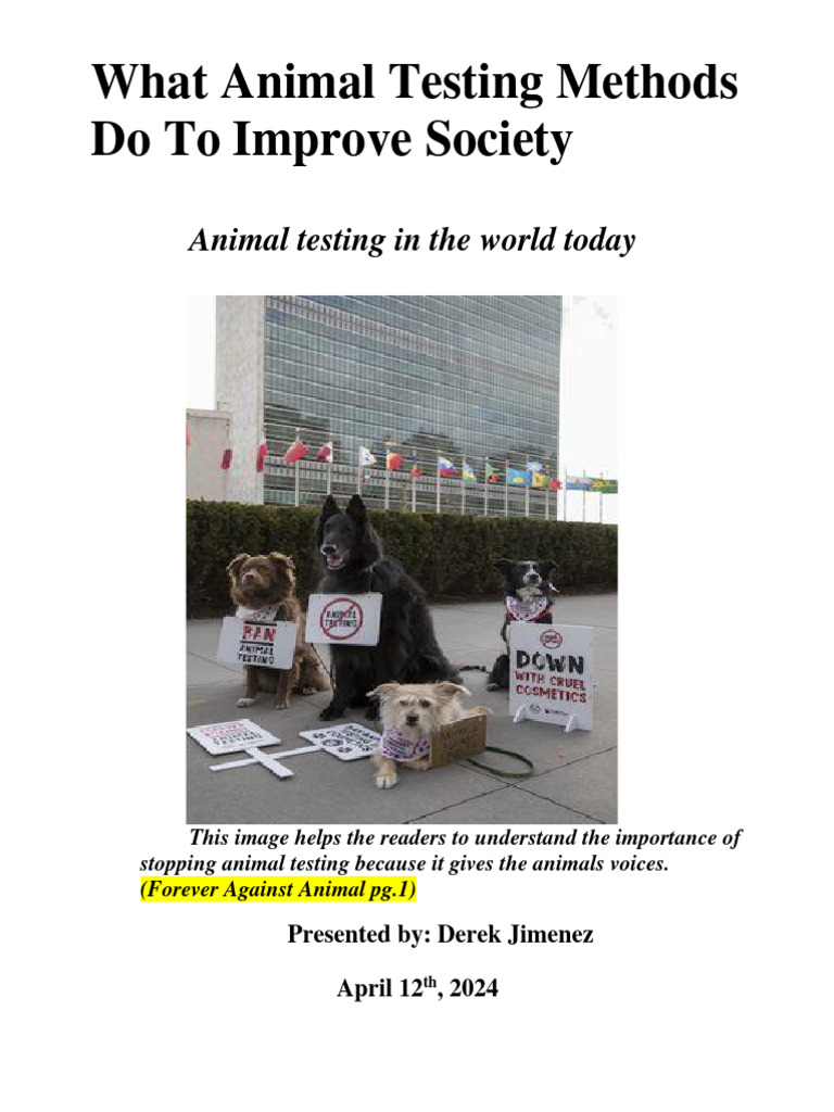 Derek Finial Draft Bfucu Pdf Animal Testing Evidence Based Practice