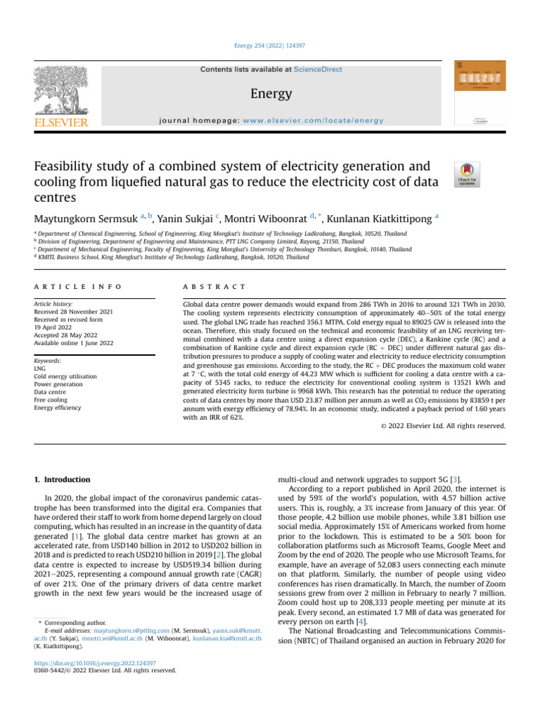 Feasibility Study of a Combined System of Electricity Generation and ...