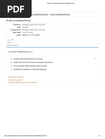 Quiz 5. Completing The Cycle - Attempt Review