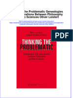 (Download PDF) Thinking The Problematic Genealogies and Explorations Between Philosophy and The Sciences Oliver Leistert Online Ebook All Chapter PDF