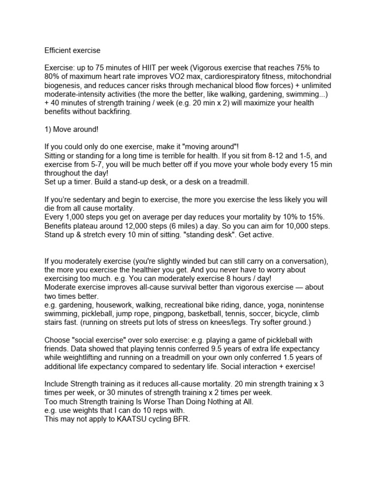 Efficient Exercise | PDF | Strength Training | High Intensity Interval ...