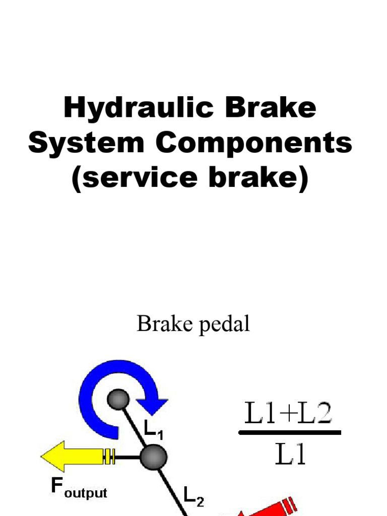 Hydraulic Brake System Components Guide | PDF | Lever | Mechanical ...
