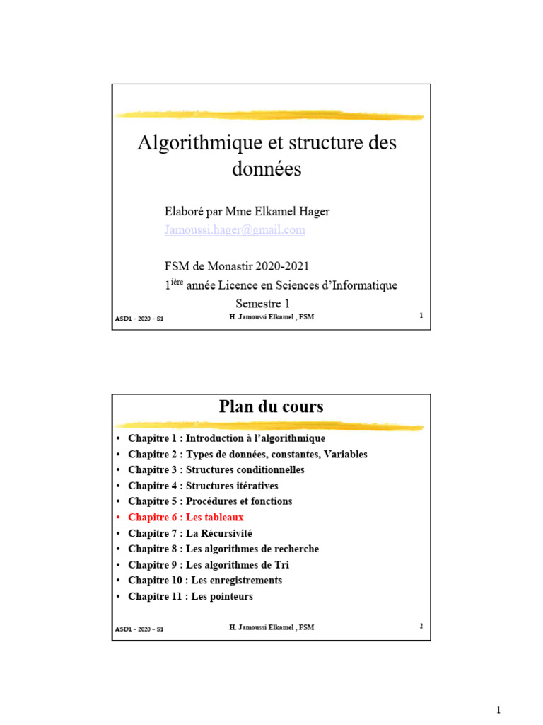 Introduction aux Tableaux en Algorithmique | PDF | Mathématiques ...