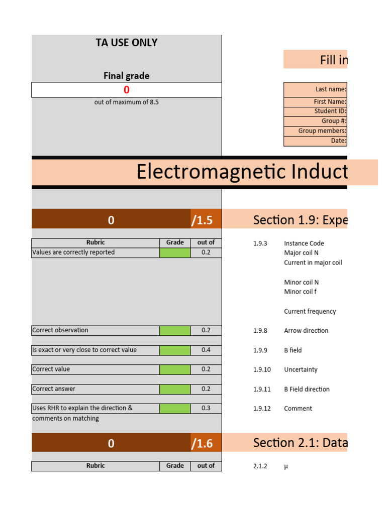 Lab 6 Induction Template | PDF | Electromagnetic Field | Inductor