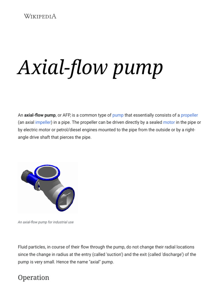 Axial-flow pump - | PDF | Pump | Dynamics (Mechanics)