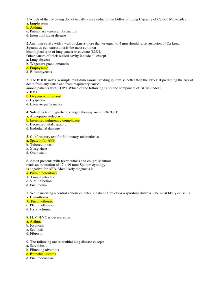 Lung Disease Diagnosis and Management Guide | PDF | Respiratory ...